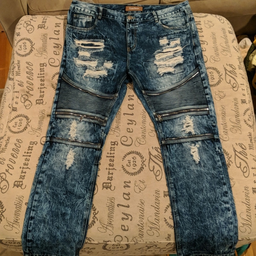 Pete biker denim Crysp Denim jeans